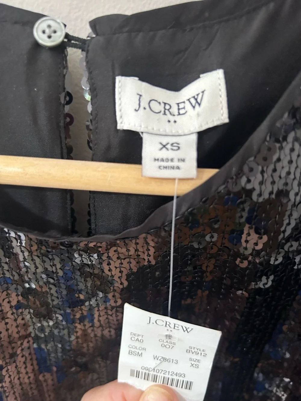 J.Crew jet black sequin sleeveless evening top. XS